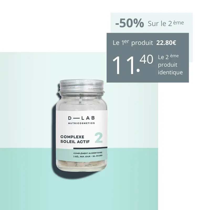 le 2ème à -50% complexe soleil actif complexe soleil actif dlab nutricosmetics