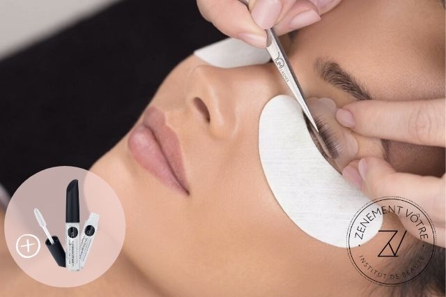 Rehaussement de cils avec sérum Rehaussement de cils avec teinture